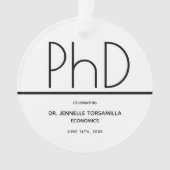 PhD-graad in graden in White Black Keepomwille Ornament (voorkant)