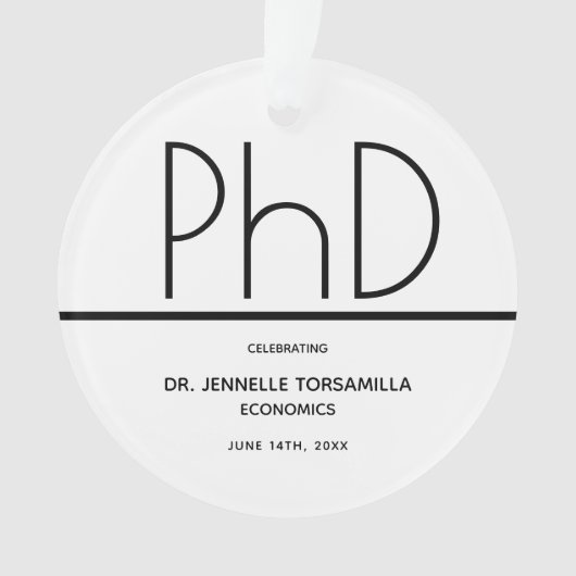 PhD-graad in graden in White Black Keepomwille Ornament (voorkant)