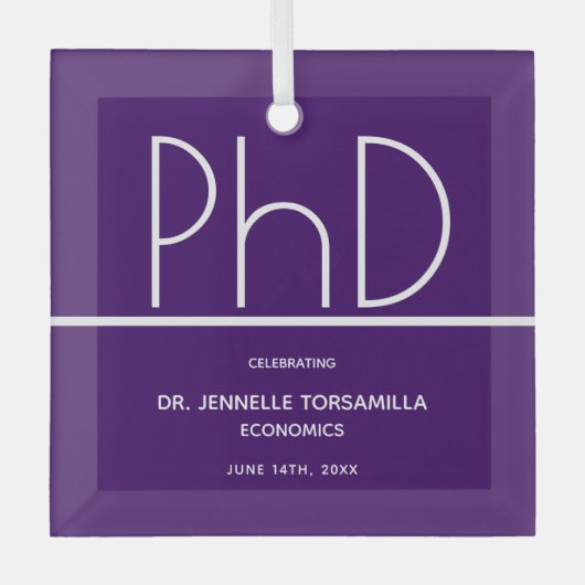 PhD graad Paars Afstuderen Keepomwille Glas Ornament (Voorkant)