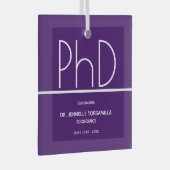 PhD graad Paars Afstuderen Keepomwille Glas Ornament (Voorkant Rechts)