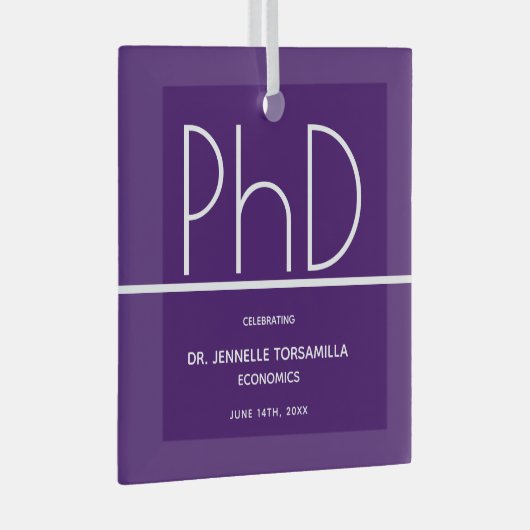 PhD graad Paars Afstuderen Keepomwille Glas Ornament (Voorkant Rechts)