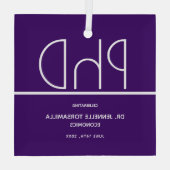 PhD graad Paars Afstuderen Keepomwille Glas Ornament (Achterkant)