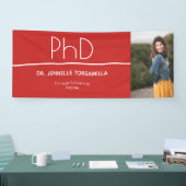 PhD graad Rood Wit Afstuderen Fotoherfst Spandoek (Beurs)