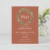 PhD-graad Terracotta Guirlande Afstuderen Kaart (Staand voorkant)