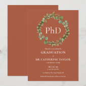 PhD-graad Terracotta Guirlande Afstuderen Kaart (Voorkant / Achterkant)
