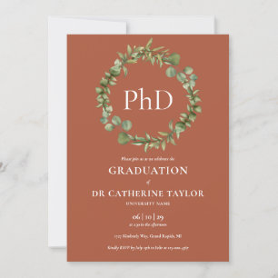 PhD-graad Terracotta Guirlande Afstuderen Kaart