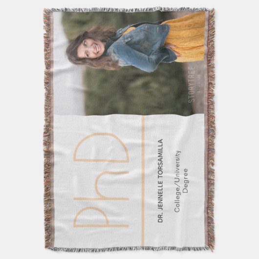 PhD-graad White Cream Grey Afstuderen Foto Deken (Voorkant Verticaal)