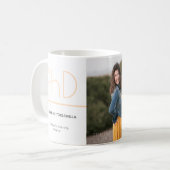 PhD-graad White Cream Grey Afstuderen Foto Koffiemok (Voorkant links)