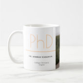 PhD-graad White Cream Grey Afstuderen Foto Koffiemok (Links)