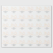 PhD-graad White Cream Grey Graduation Party Cadeaupapier (Vlak)