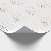 PhD-graad White Cream Grey Graduation Party Cadeaupapier (Hoek)