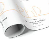 PhD-graad White Cream Grey Graduation Party Cadeaupapier (Rol Hoek)