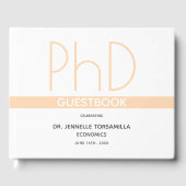 PhD-graad White Cream Grey Graduation Party Gastenboek (Voorkant)