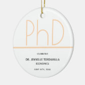 PhD-graad White Cream Grey Graduation Party Keramisch Ornament (Links)