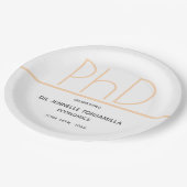 PhD-graad White Cream Grey Graduation Party Papieren Bordje (Gekanteld)