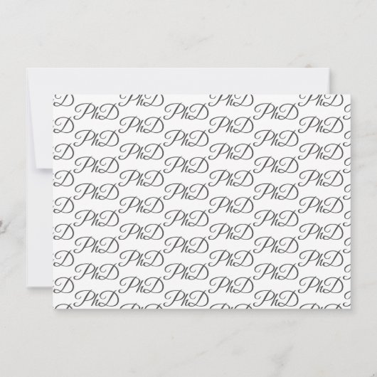 PhD-graad White Grey Script-Afstuderen Aankondiging (Achterkant)