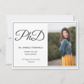 PhD-graad White Grey Script-Afstuderen Aankondiging (Voorkant)