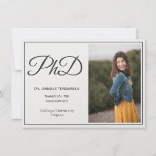 PhD-graad White Grey Script-Afstuderen Aankondiging