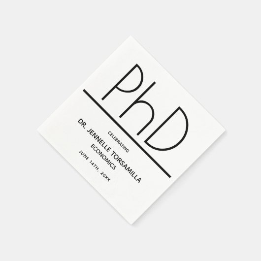 PhD-graad wit zwart Afstuderen Servet (Hoek)