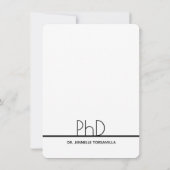 PhD-graad zwart grijs wit verticaal Afstuderen Kaart (Achterkant)