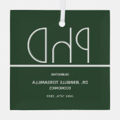 PhD graads Groen keepomwille Afstuderen Glas Ornament (Achterkant)