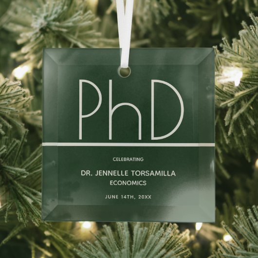 PhD graads Groen keepomwille Afstuderen Glas Ornament (Insitu)
