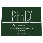 PhD graads Groene Graduation Party Large Gift Bag Groot Cadeauzakje (Voorkant)
