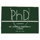 PhD graads Groene Graduation Party Large Gift Bag Groot Cadeauzakje (Achterkant)