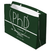 PhD graads Groene Graduation Party Large Gift Bag Groot Cadeauzakje (Achterkant Gekanteld)