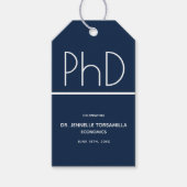 PhD gradatie Partij blauw Cadeaulabel (Voorkant)