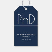 PhD gradatie Partij blauw Cadeaulabel (Achterkant)