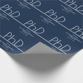 PhD gradatie Partij blauw Cadeaupapier