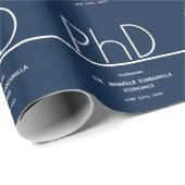PhD gradatie Partij blauw Cadeaupapier (Rol Hoek)