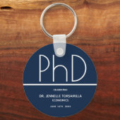 PhD gradatie Partij Blauwe groef Sleutelhanger (Voorkant)
