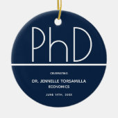 PhD gradatie Partij Blauwe Keepomwille Keramisch Ornament (Voorkant)