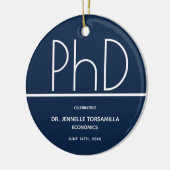 PhD gradatie Partij Blauwe Keepomwille Keramisch Ornament (Links)