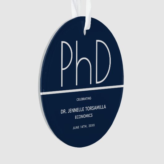 PhD gradatie Partij Blauwe Keepomwille Ornament (voorkant)