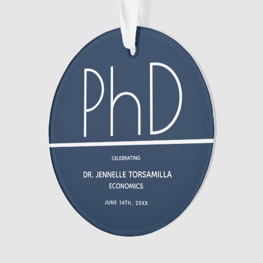 PhD gradatie Partij Blauwe Keepomwille Ornament (voorkant)