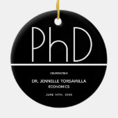 PhD gradatie Party Black Keepomwille Keramisch Ornament (Achterkant)