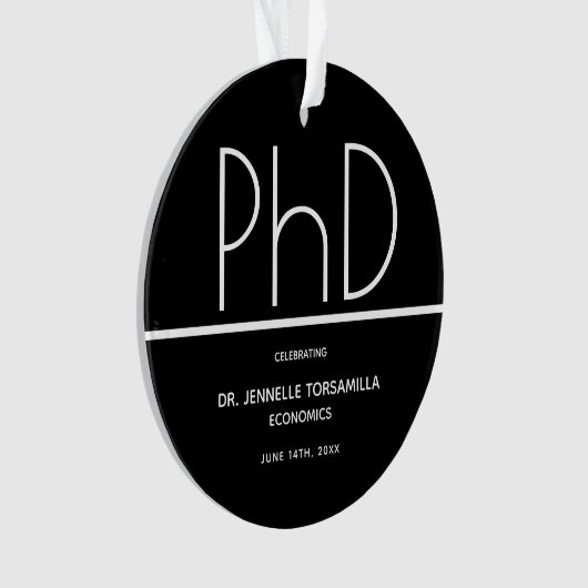 PhD gradatie Party Black Keepomwille Ornament (voorkant)