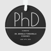 PhD gradatie Party Black Keepomwille Ornament (achterkant)