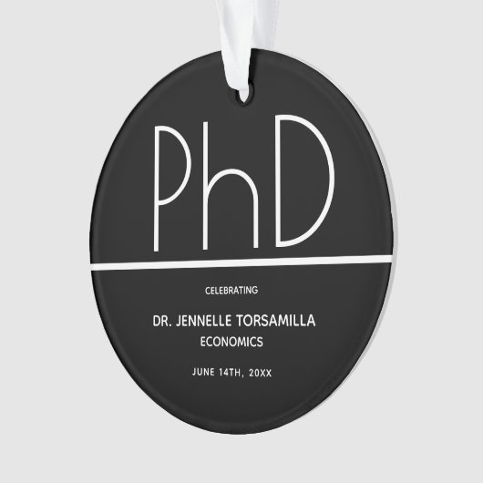 PhD gradatie Party Black Keepomwille Ornament (voorkant)