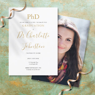 PhD Gradenband met Gold Script-fotografie Kaart