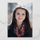 Phd Gradengras Elegant Greenery Foto Afstuderen Go Folie Uitnodiging (Achterkant)