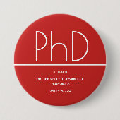 PhD gradenkeepslang Afstuderen Ronde Button 7,6 Cm (Voorkant)