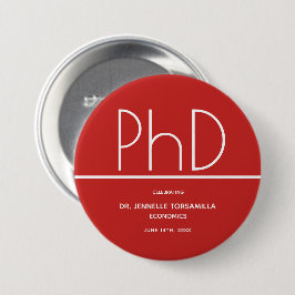 PhD gradenkeepslang Afstuderen Ronde Button 7,6 Cm