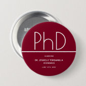 PhD gradenkeepslang Afstuderen Ronde Button 7,6 Cm (Voorkant /achterkant)