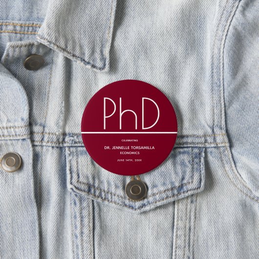 PhD gradenkeepslang Afstuderen Ronde Button 7,6 Cm (In situ)