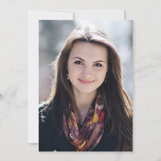 Phd-gradenzwart en Gold Foliage Photo-Afstuderen Kaart (Achterkant)