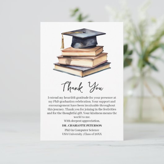PhD-graduatiepartij Bedankkaart (Staand voorkant)